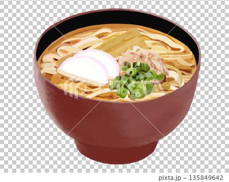 きしめん(赤黒椀) きしめん(赤黒椀) 135849642