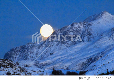 Midwinter moon over Bodo 135849652