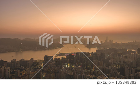 Jan 18 2026 Warm Sunset Illuminates Hong Kong Skyline And Victoria Harbour Jan 18 2026 Warm Sunset Illuminates Hong Kong Skyline And Victoria Harbour 135849882