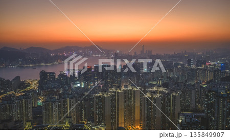 Jan 18 2026 Twilight glow spreads across Kowloon skyline from Tai Sheung Tok 135849907