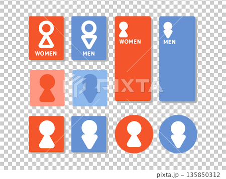 Toilet sign illustration set Toilet sign illustration set 135850312