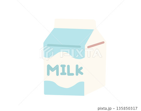 かわいい牛乳パックのイラスト 135850317