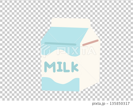かわいい牛乳パックのイラスト 135850317