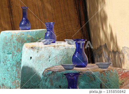 Blue glass Blue glass 135850842