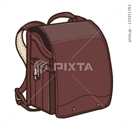 ランドセルイラスト（ブラウン） 135851763
