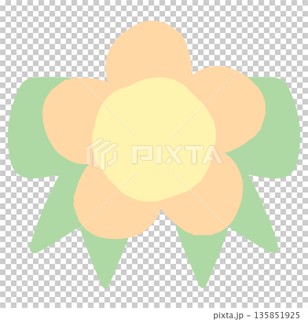 幼稚園・保育園で使いやすい お花とリボンのメダルバッジ 135851925