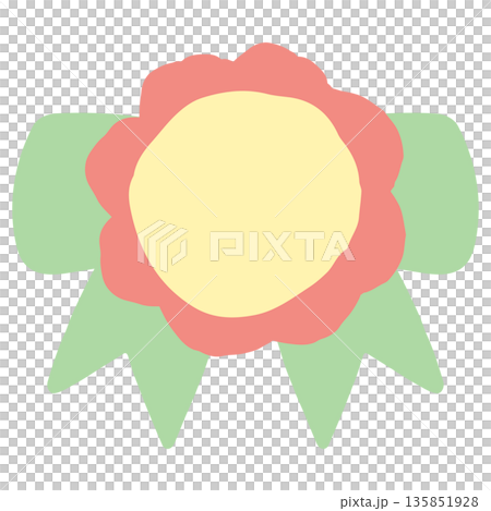 Flower and ribbon medal badges that are easy to use in kindergartens and nurseries Flower and ribbon medal badges that are easy to use in kindergartens and nurseries 135851928