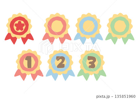 幼稚園・保育園向け 1〜3の数字入りメダルバッジセット 幼稚園・保育園向け 1〜3の数字入りメダルバッジセット 135851960