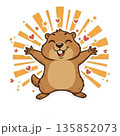 喜んでいるマーモット 135852073