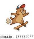 スケボーするマーモット 135852077