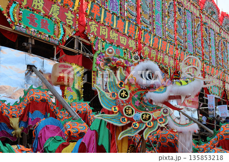Jan 17 2026 Colorful dragor heads displayed proudly at Kam Tin Festival 135853218