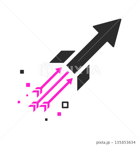 スタートアップの急成長と事業加速のロケットアイコン 135853634