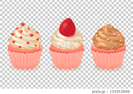 pink cupcake illustration pink cupcake illustration 135853699