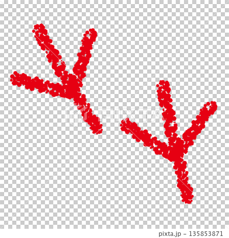 Crayon material: Hand-drawn bird footprint illustration Crayon material: Hand-drawn bird footprint illustration 135853871