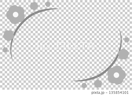 Gray simple flower and line frame Gray simple flower and line frame 135854101