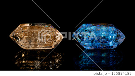 Petroleum quartz under visible and UV light Petroleum quartz under visible and UV light 135854183
