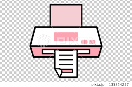 書類を印刷して出力するプリンターのイラスト 135854237