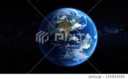 《AI画像》宇宙から見た地球 135854384