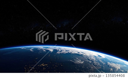 《AI画像》宇宙から見た地球 135854408