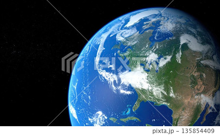 《AI画像》宇宙から見た地球 135854409