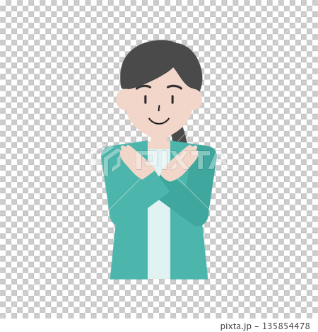 圖:一名女子用手臂比劃十字,表示新約。 圖:一名女子用手臂比劃十字,表示新約。 135854478