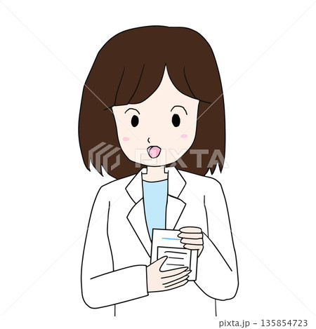 薬を持つ薬剤師のイラスト 薬を持つ薬剤師のイラスト 135854723