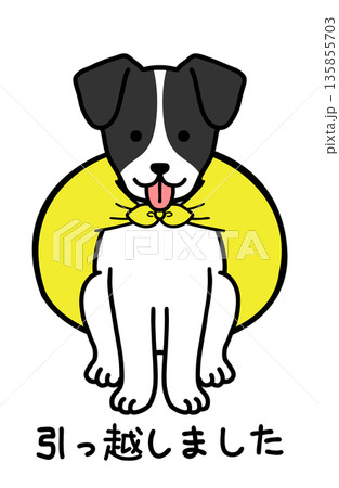 犬をモデルにした引っ越しましたのイラスト 犬をモデルにした引っ越しましたのイラスト 135855703
