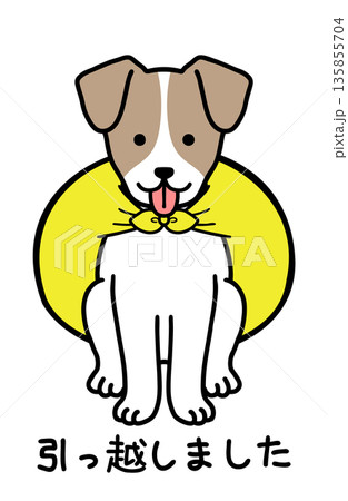 犬をモデルにした引っ越しましたのイラスト 135855704