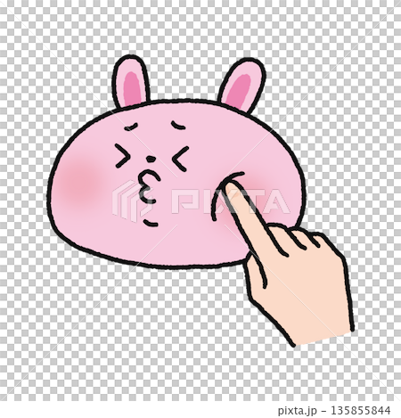 ほっぺぷにぷにスクイーズで癒される・ウサギ 135855844