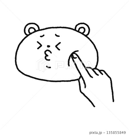 ほっぺぷにぷにスクイーズで癒される・クマ　線画 135855849