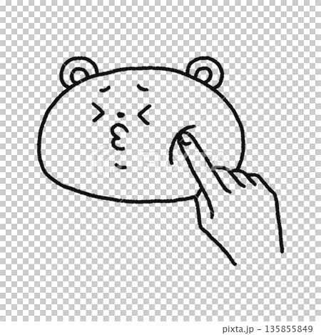 ほっぺぷにぷにスクイーズで癒される・クマ　線画 135855849
