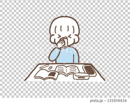 小學生打噴嚏的男孩 小學生打噴嚏的男孩 135856816