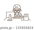 会社員　くしゃみ　女性 135856824