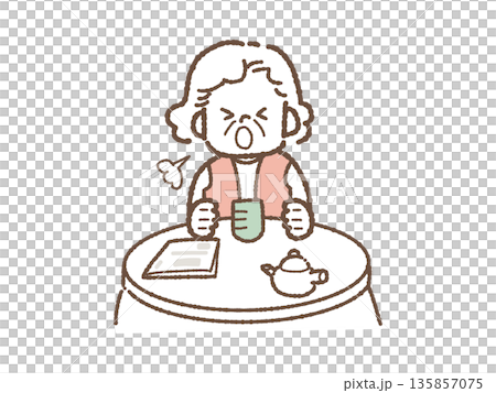 シニア　くしゃみ 135857075
