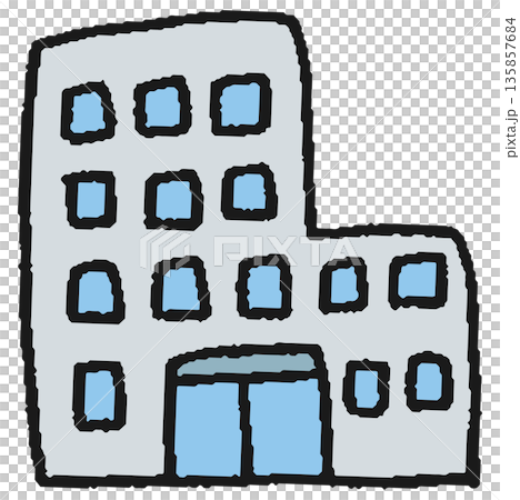 Hand-drawn illustration of a building 135857684