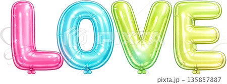 愛らしい風船 イラスト LOVE 135857887