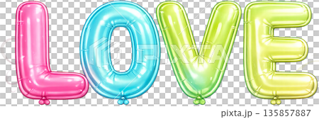 可愛的氣球插畫 愛 135857887