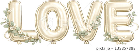 愛らしい風船 イラスト LOVE 135857888