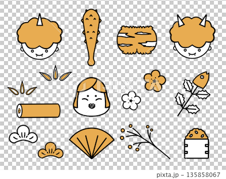 Simple Setsubun material set 135858067