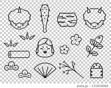 Simple Setsubun material set Simple Setsubun material set 135858068