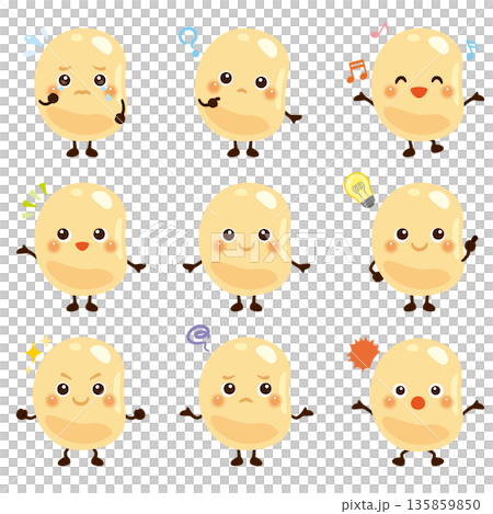 大豆角色臉部表情套裝 135859850