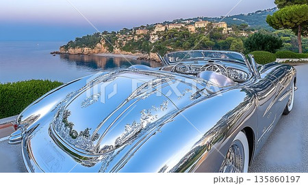 Chrome Classic Convertible Overlooking Coastal Villas 135860197