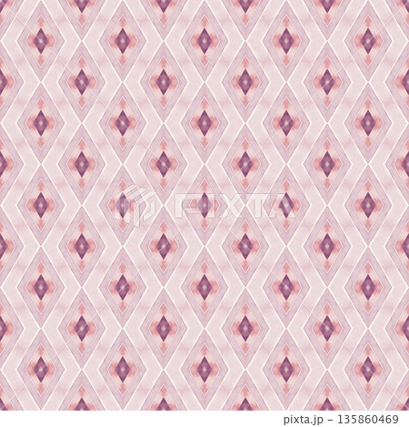 Abstract watercolor geometrical background, retro style seamless pattern in beige and purple tones 135860469