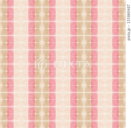 Abstract watercolor geometrical background, retro style seamless pattern in beige and pink tones Abstract watercolor geometrical background, retro style seamless pattern in beige and pink tones 135860487