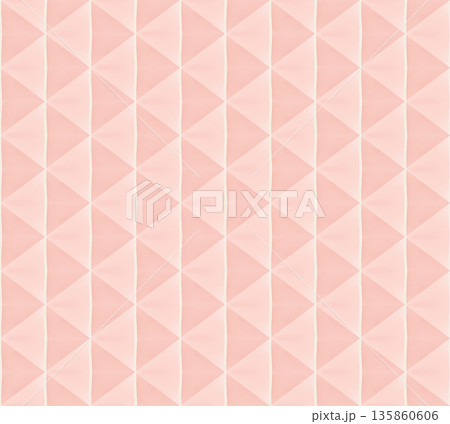 Abstract watercolor geometrical background, retro style seamless pattern in beige and pink tones 135860606
