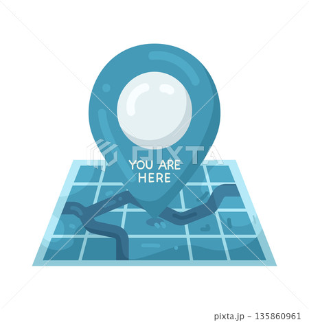 Illustration of you are here location pin Illustration of you are here location pin 135860961