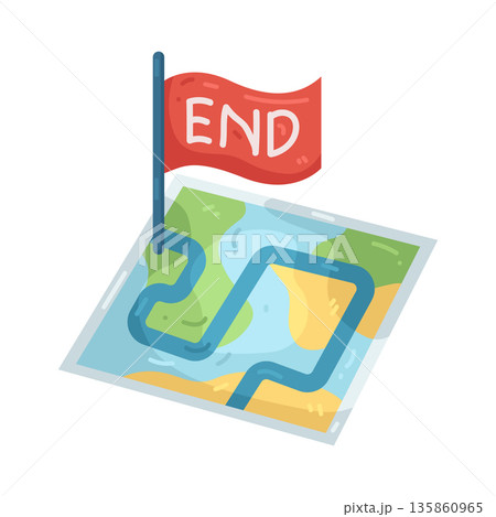 Illustration of end flag Illustration of end flag 135860965