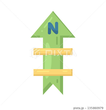 Illustration of north arrow 135860979