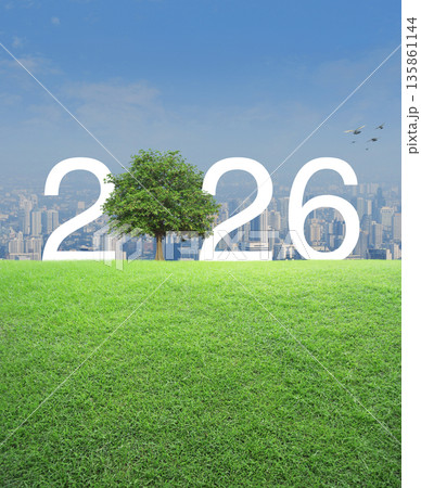 Happy new year 2026 ecological concept Happy new year 2026 ecological concept 135861144