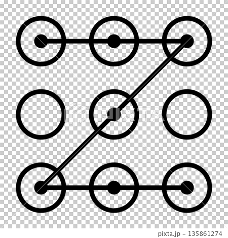 圖案認證系統的簡單單色圖標 135861274